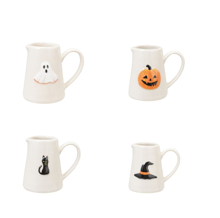 Hand Painted Embossed Halloween Creamer