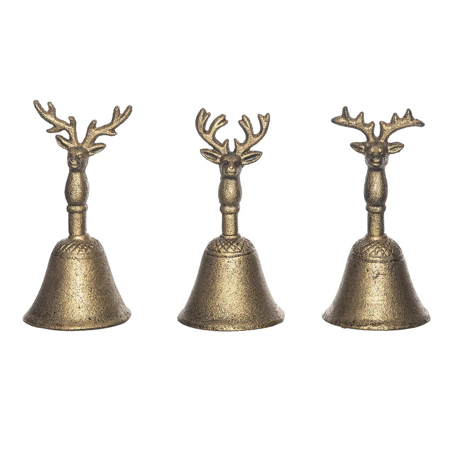 Cast Iron Reindeer Bells Assorted