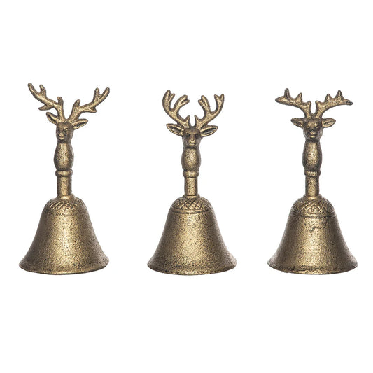Cast Iron Reindeer Bells Assorted
