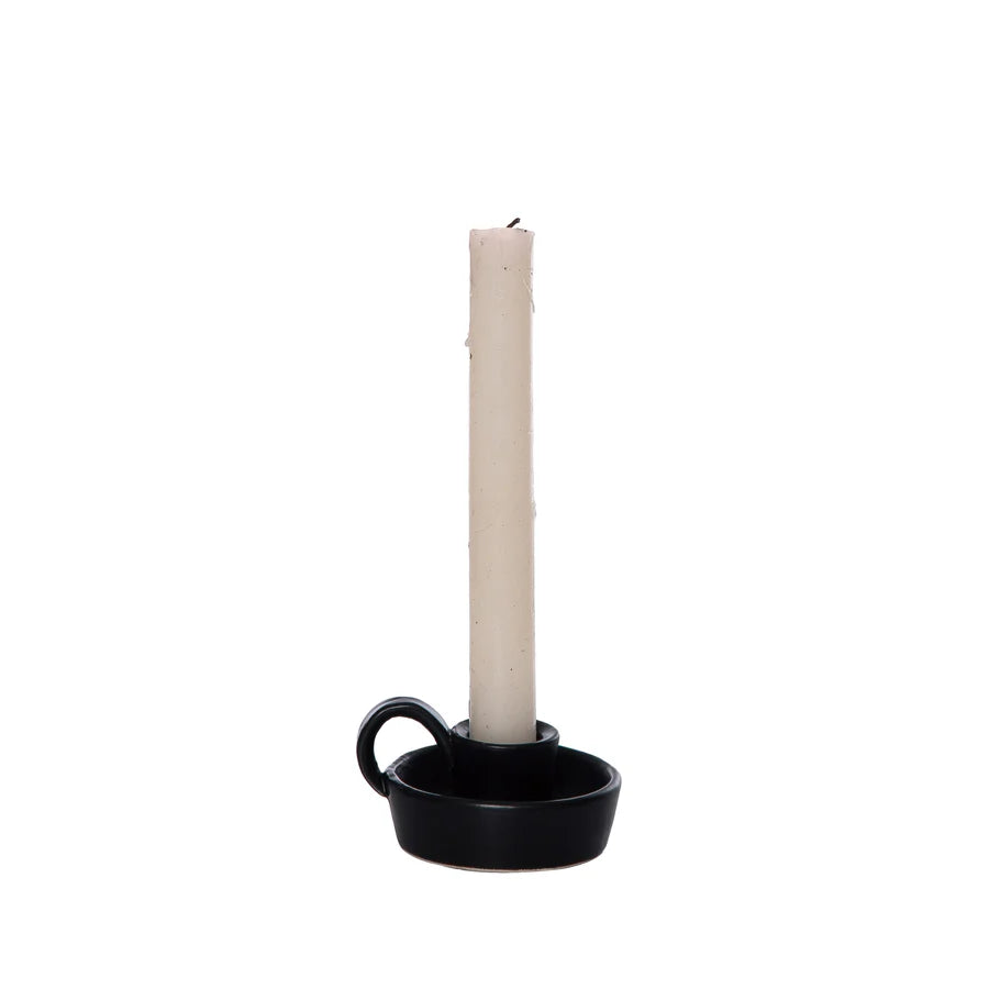 Small Black Ceramic Candle Holder
