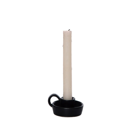 Small Black Ceramic Candle Holder