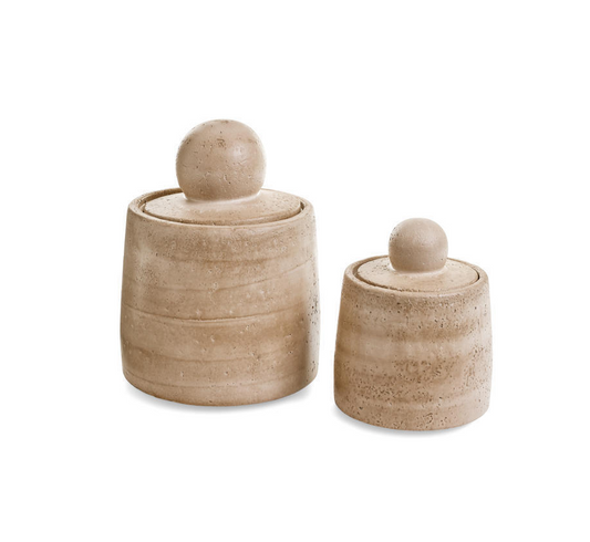 Travertine Look Canisters Assorted Sizes