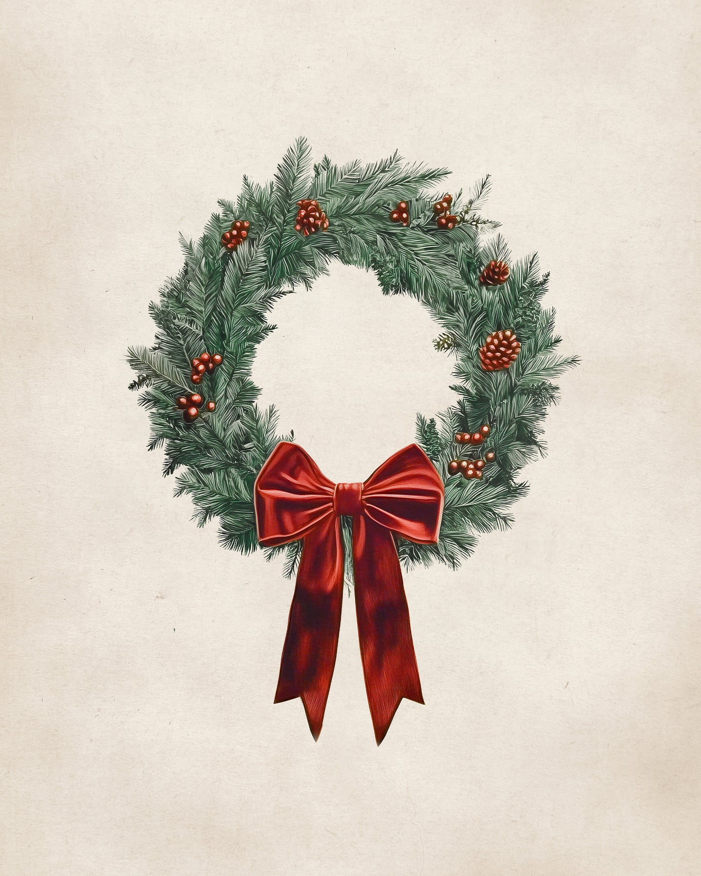 Wreath & Bow Print (no frame)