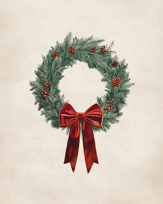 Wreath & Bow Print (no frame)