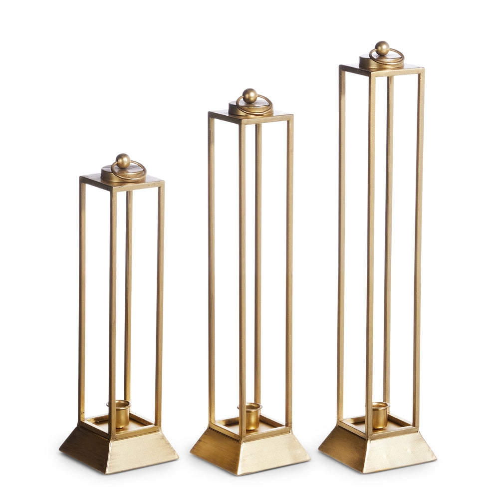 Gold Taper/Pillar Lanterns- Assorted Sizes