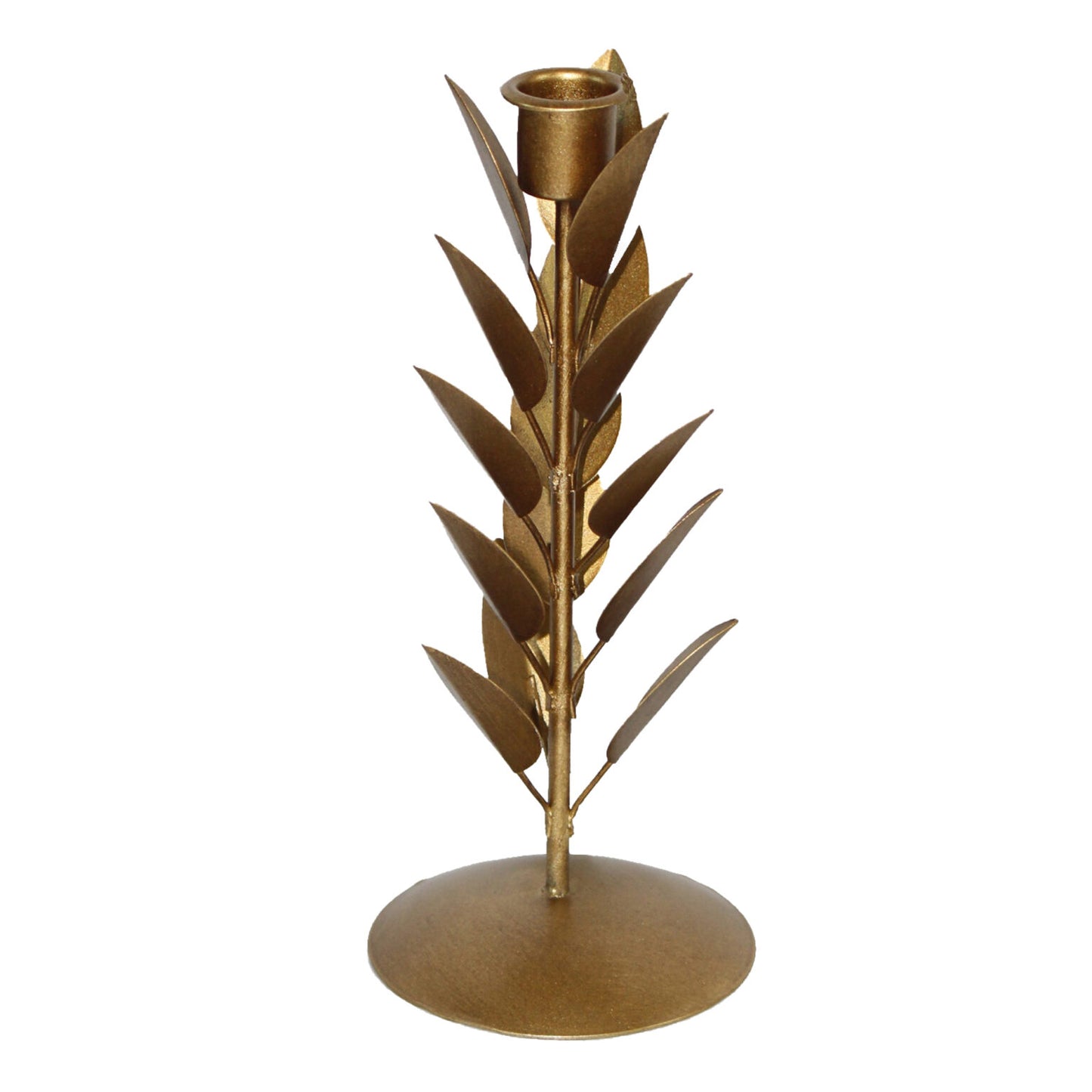 Dark Gold Leaf Taper Candle Holders Assorted