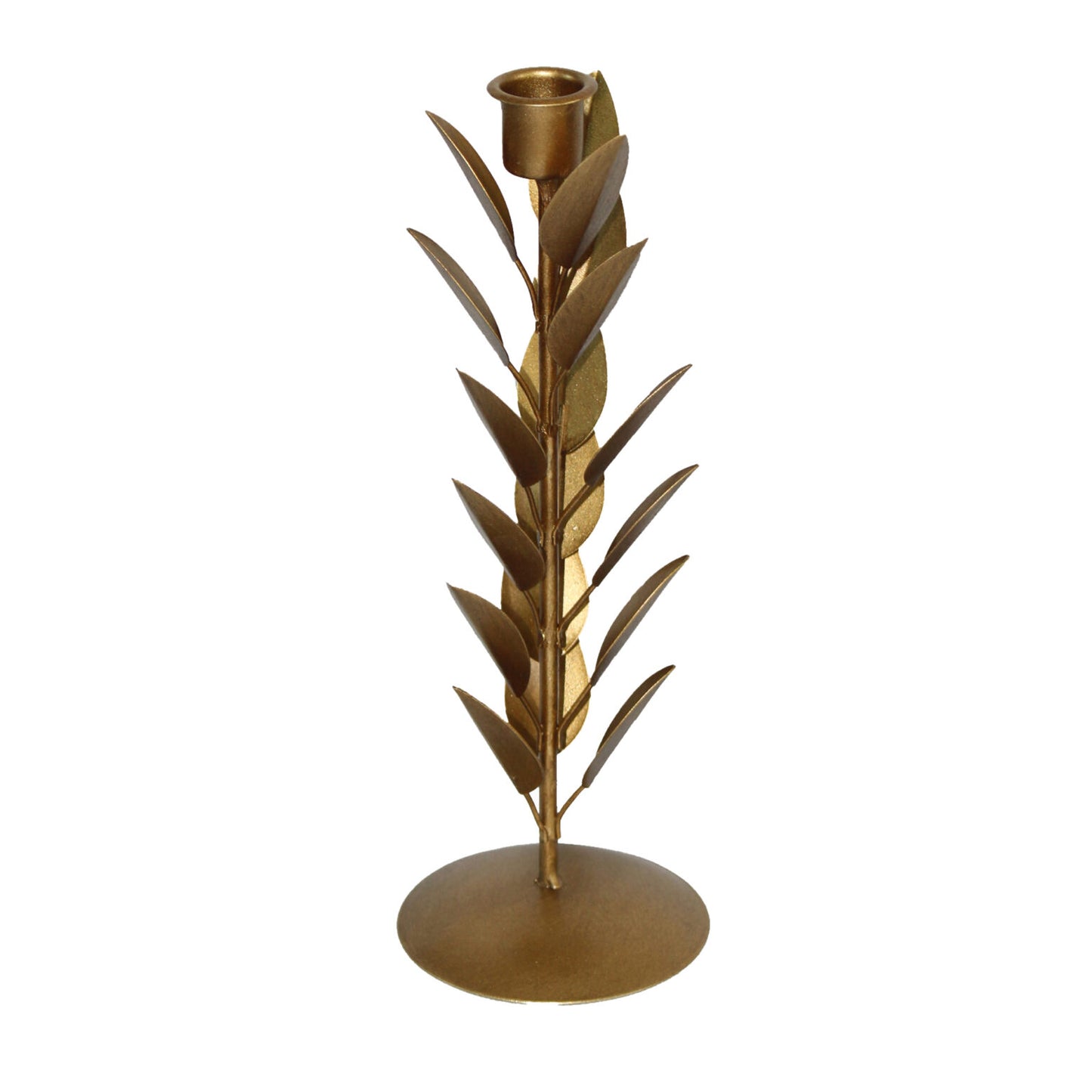 Dark Gold Leaf Taper Candle Holders Assorted