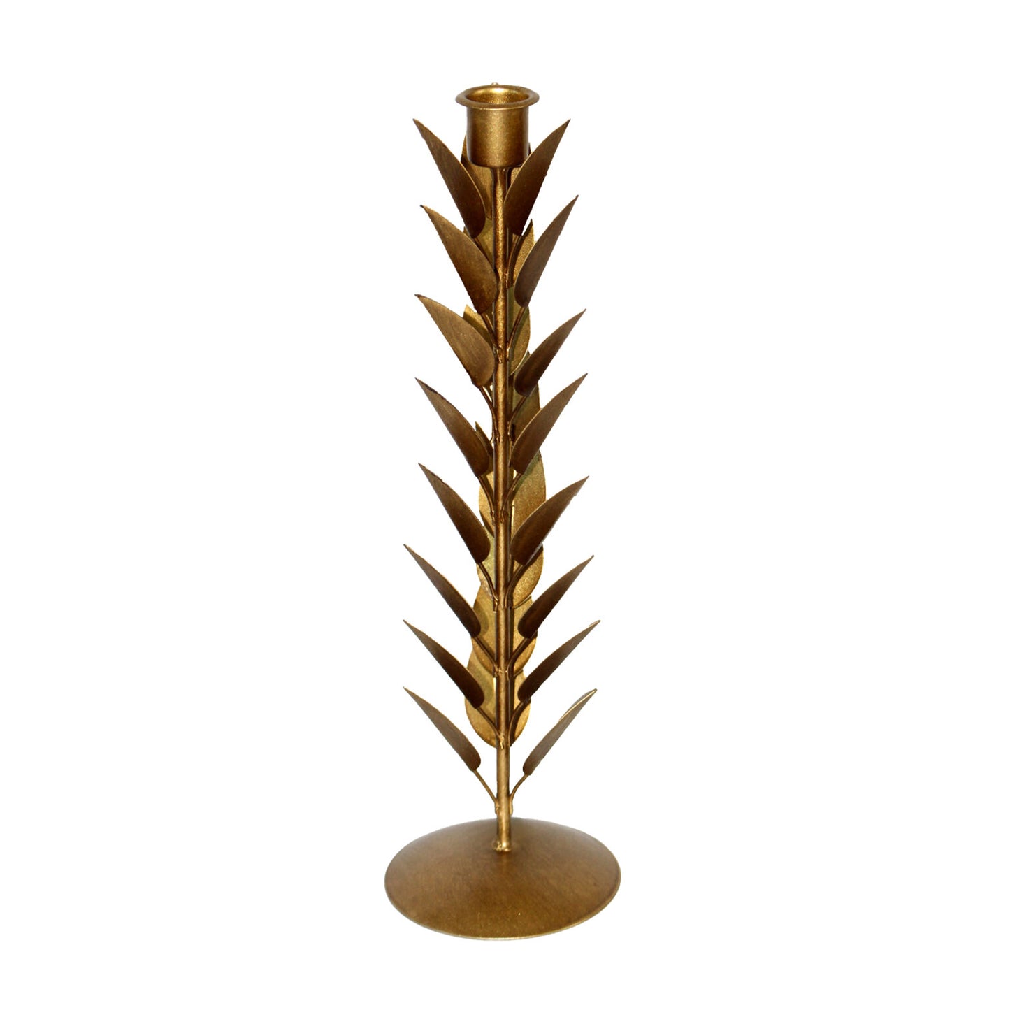 Dark Gold Leaf Taper Candle Holders Assorted
