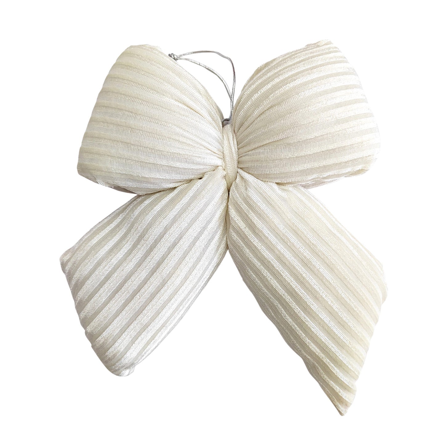 Large Velvet White Puffy Bow