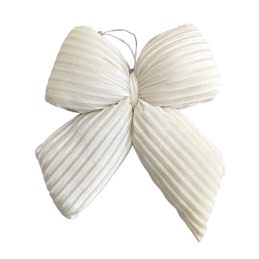 Large Velvet White Puffy Bow