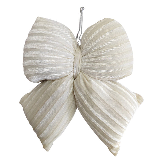 Small Velvet White Puffy Bow