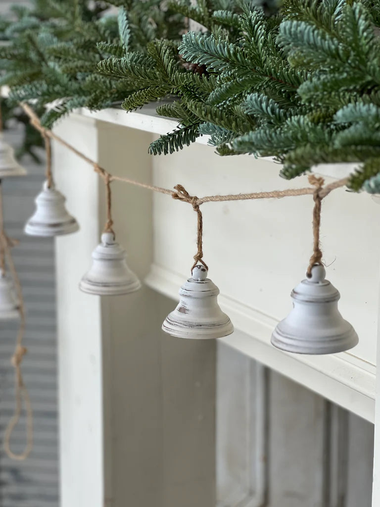 Whitewash Bowstring Bell Garland