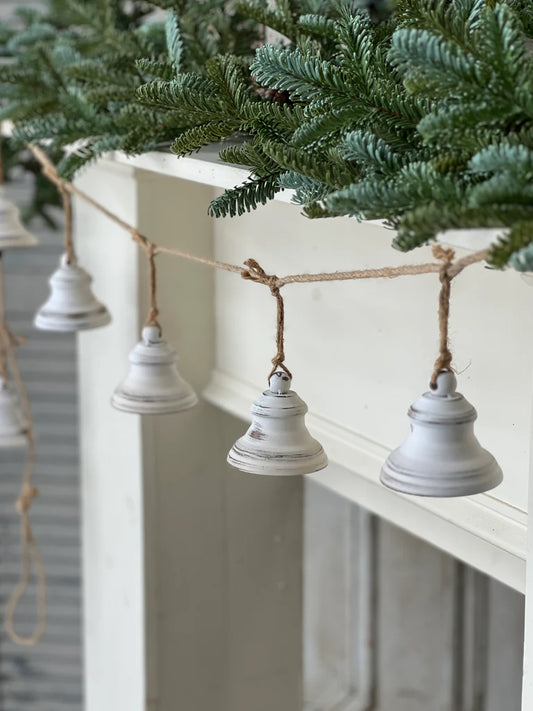 Whitewash Bowstring Bell Garland