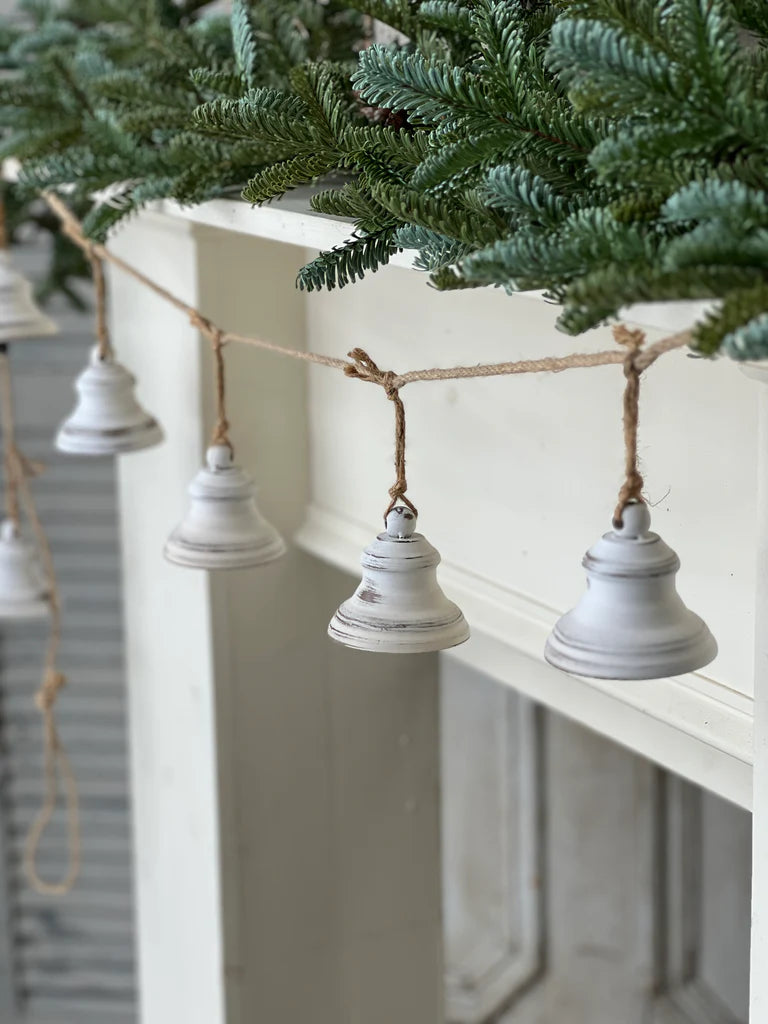 Whitewash Bowstring Bell Garland