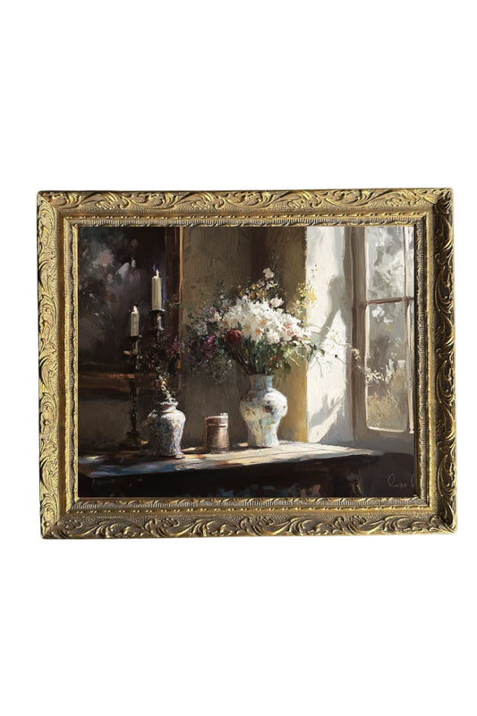 Antique Table Setting Framed Art
