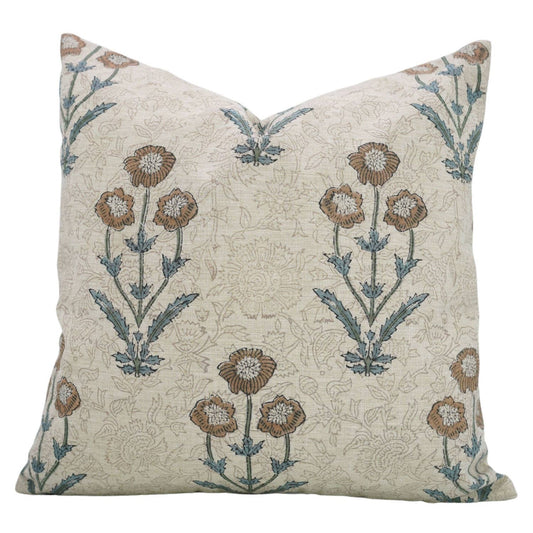 Amber Block Print Linen Blend Pillow Cover - 18X18
