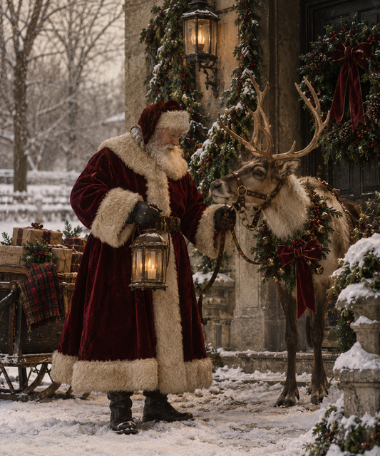 Santa & Blitzen Print (no frame)- Preorder