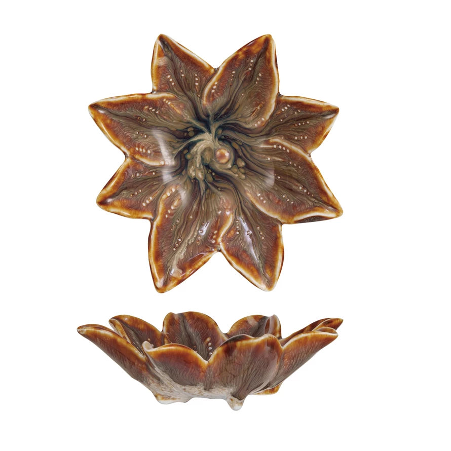 Small Flower Petal Stoneware Bowl