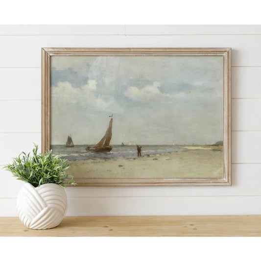 Moody Vintage Coastal Framed Art