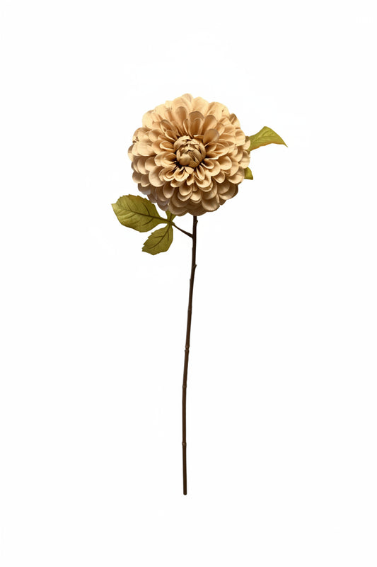 Dried Look Dahlia Stem- Taupe