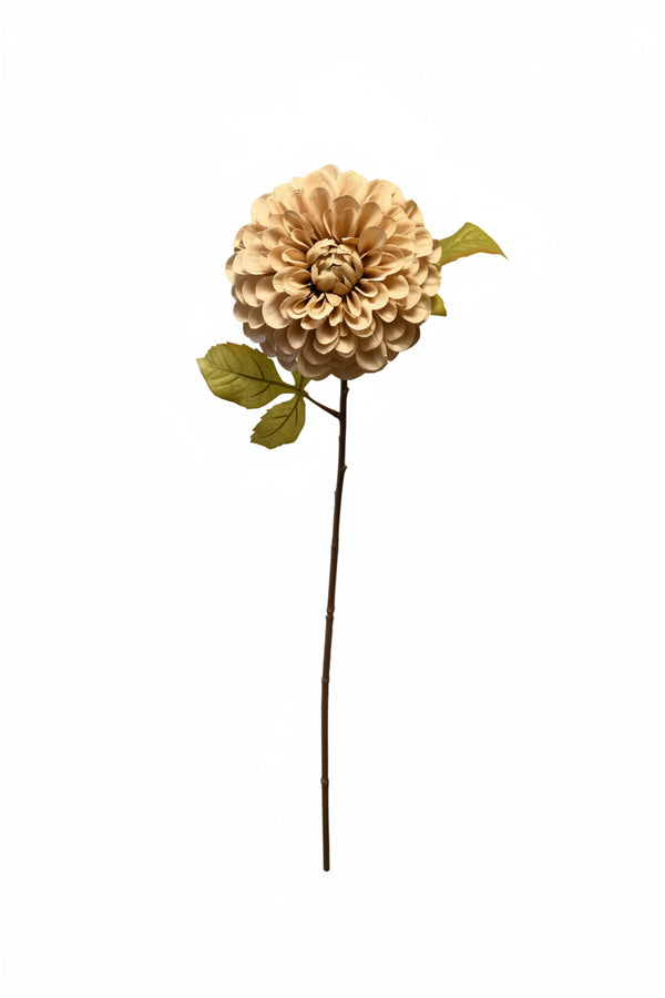 Dried Look Dahlia Stem- Taupe