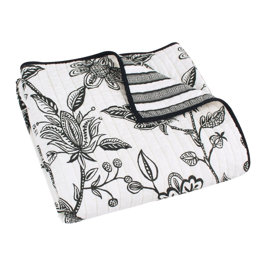 Black & White Quilted Throw Blanket