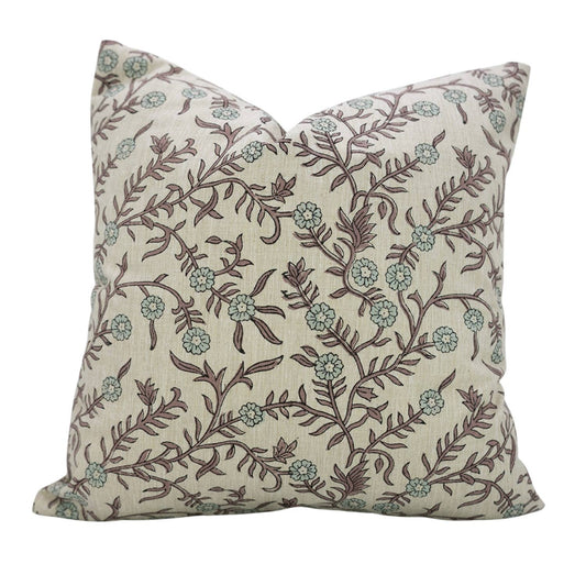 Stella Block Print Linen Blend Pillow Cover-18X18