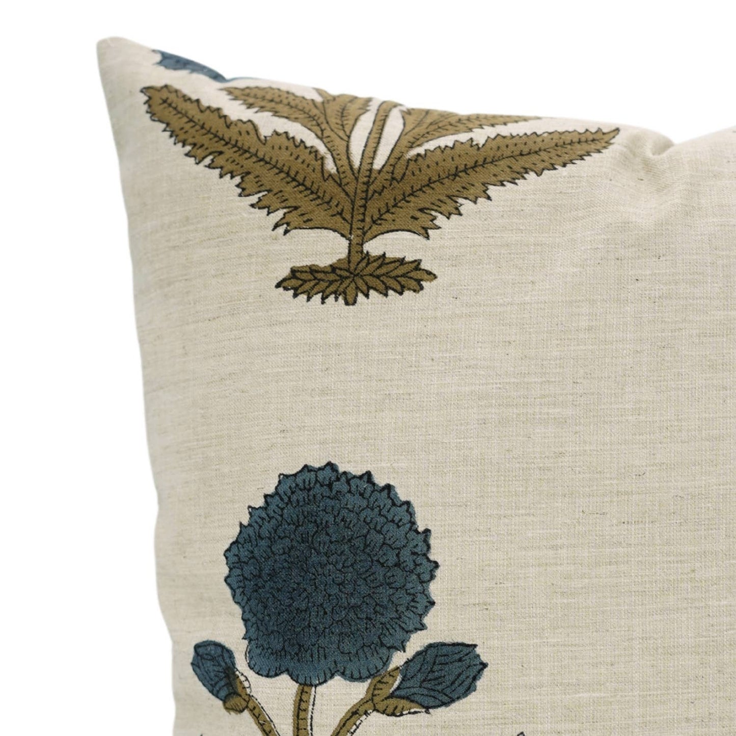 Blue Bohemian Block Design Linen Blend Pillow Cover- 18X18
