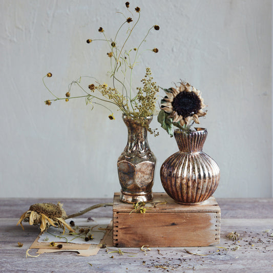 Mercury Glass Mini Vases- Set of 2