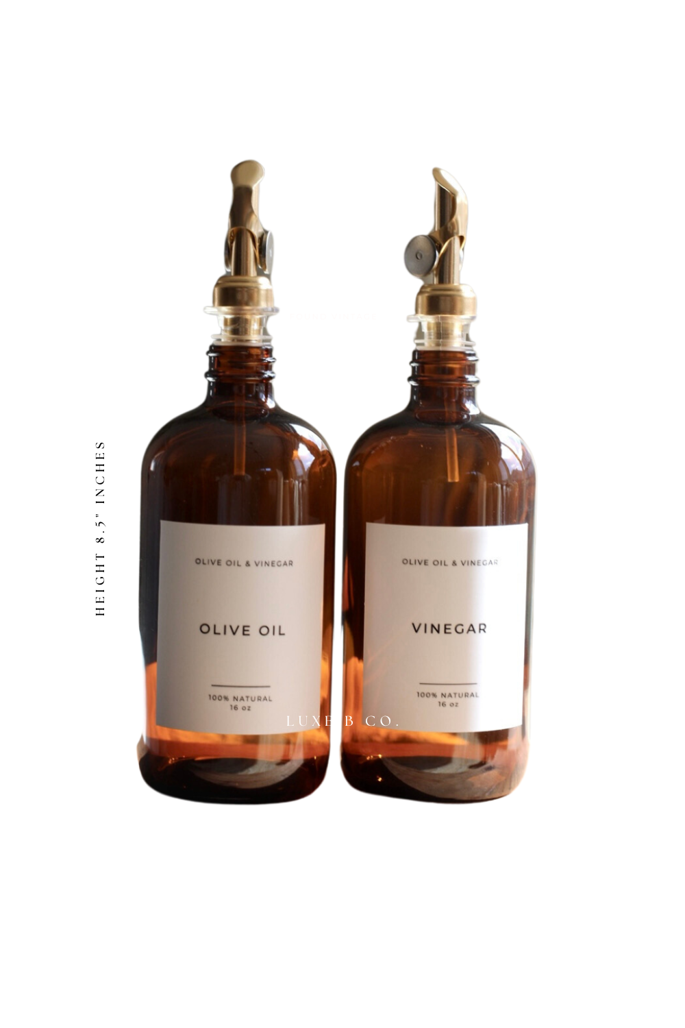 Glass Dispenser Amber Olive Oil & Vinegar Refillable Bottles: Olive Oil