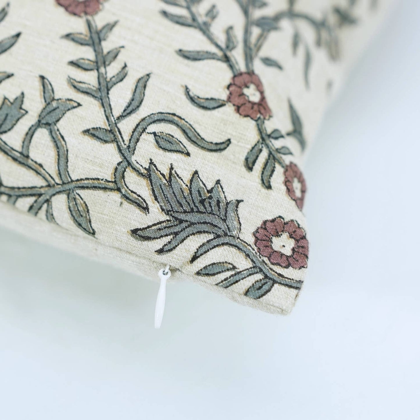 Louisa Block Print Linen Blend Pillow Cover - 18X18