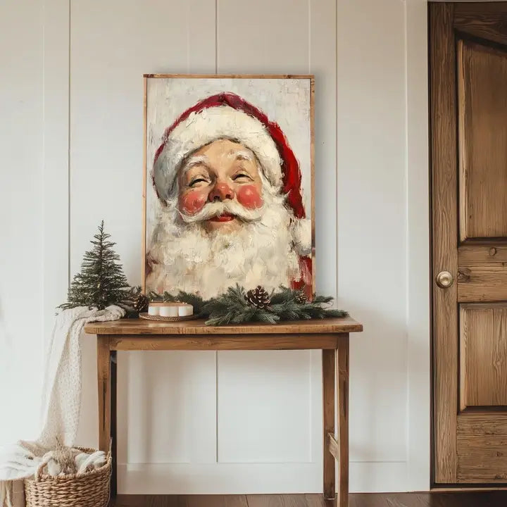 Merry Santa Framed Canvas