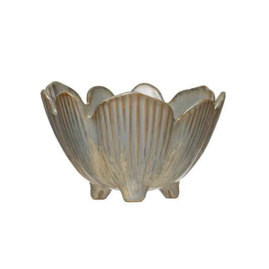 Footed Flower Petal Bowl