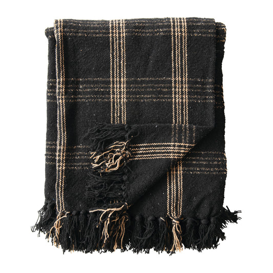 Black & Tan Fringe Throw Blanket- Best seller