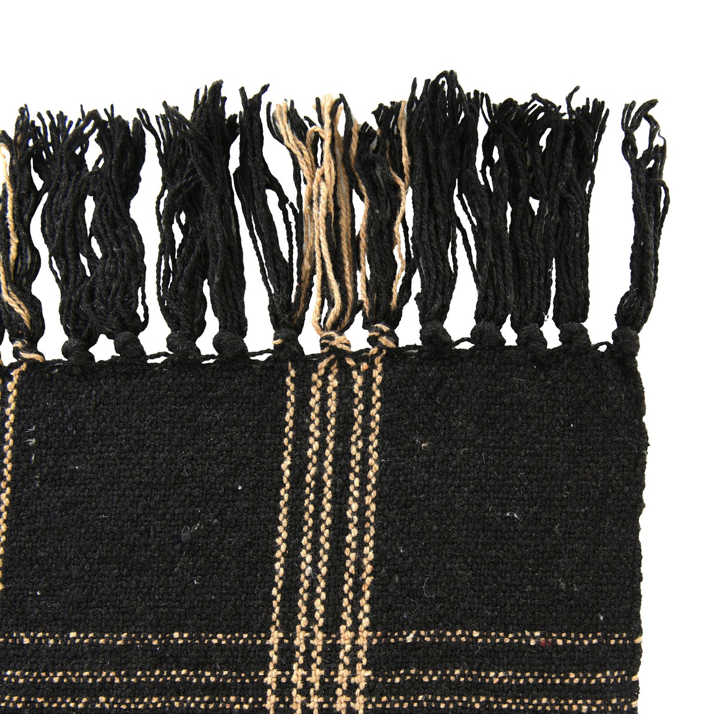 Black & Tan Fringe Throw Blanket