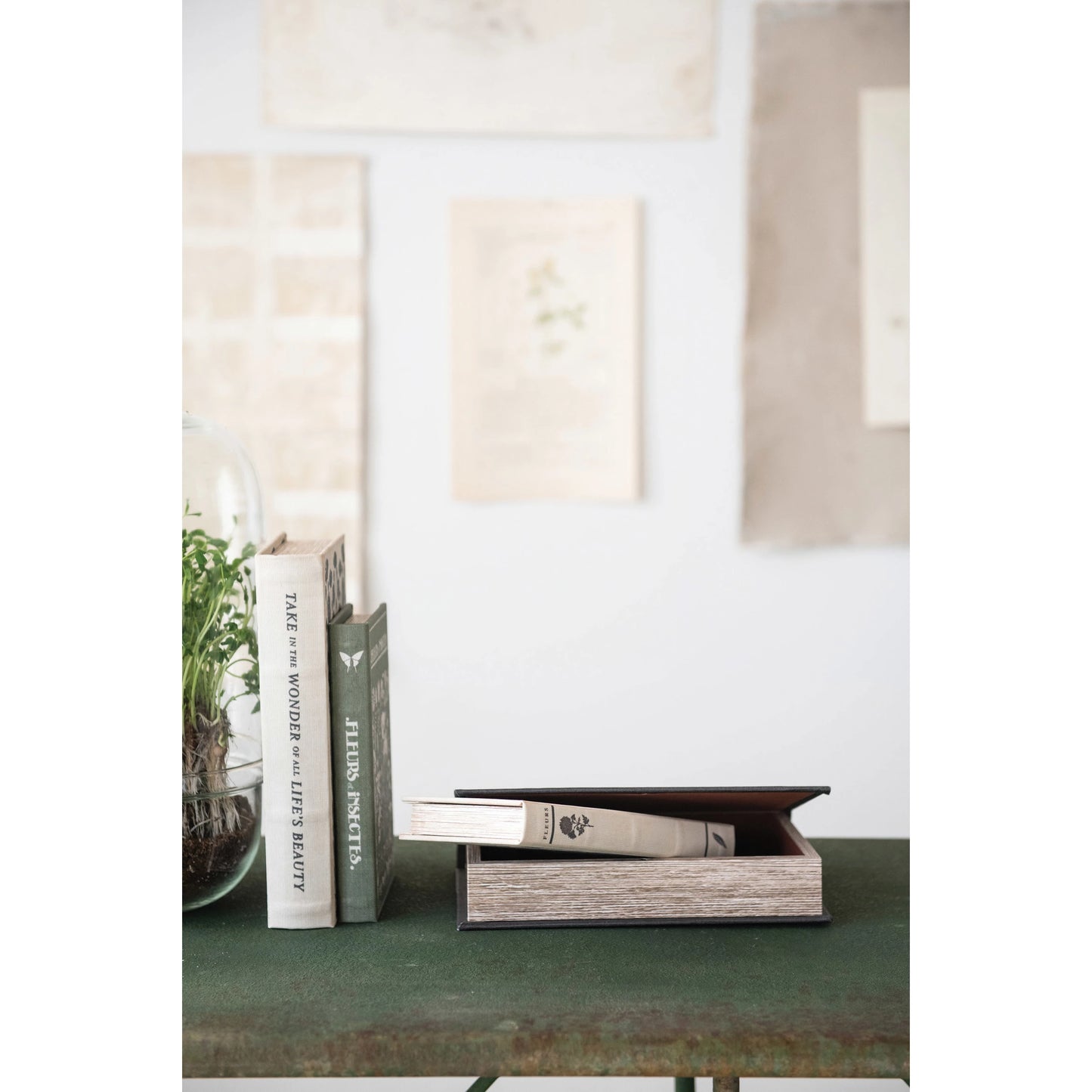 Garden Inspired Linen Storage Books