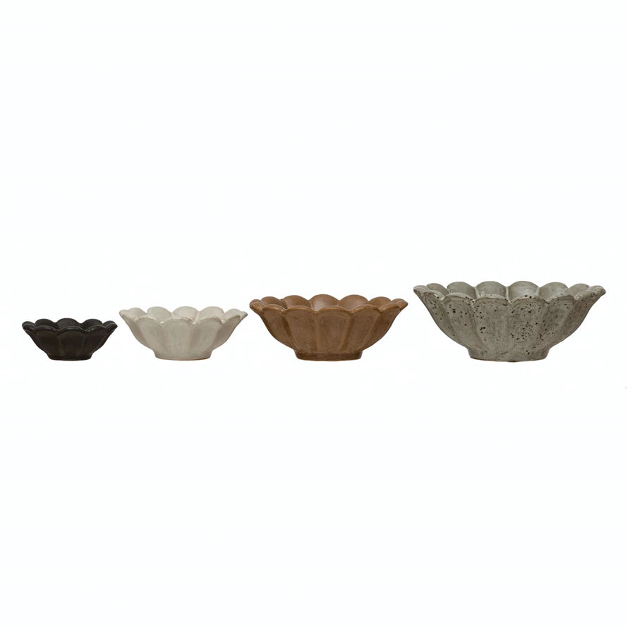 Flower Shaped Stoneware Bowls