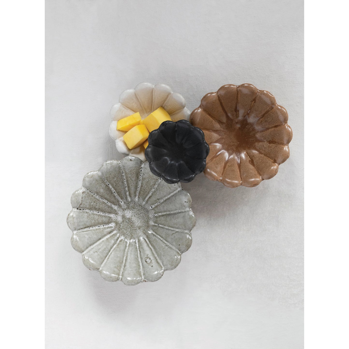 Flower Shaped Stoneware Bowls