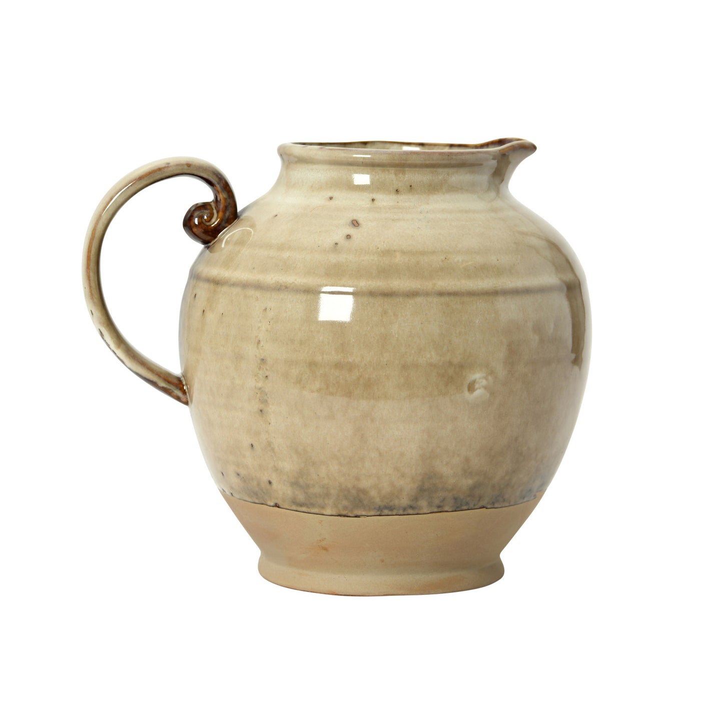 Beige Reactive Glaze Pitcher
