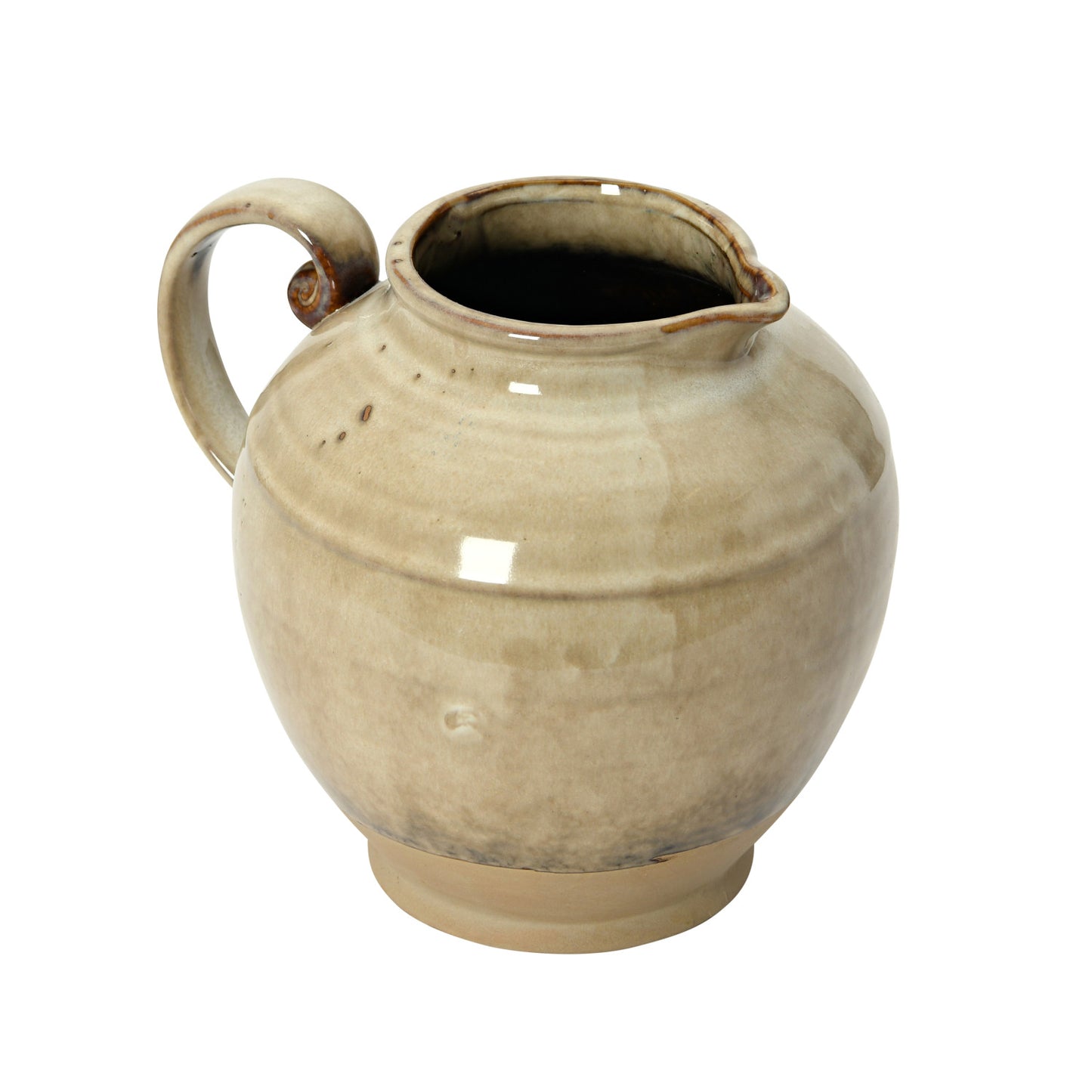 Beige Reactive Glaze Pitcher
