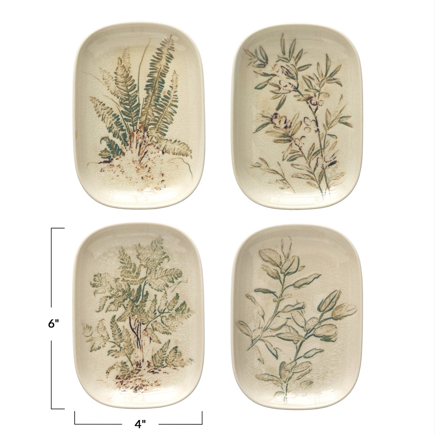 Debossed Botanical Stoneware Dish- Assorted Styles
