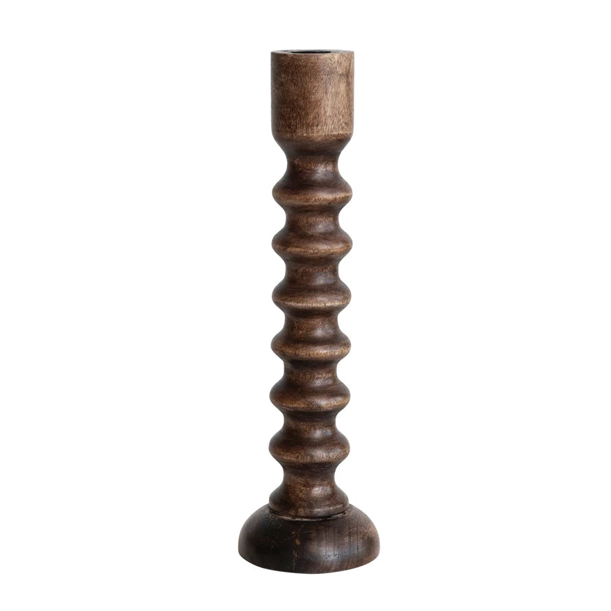 Oversized Hand Carved Taper Holder