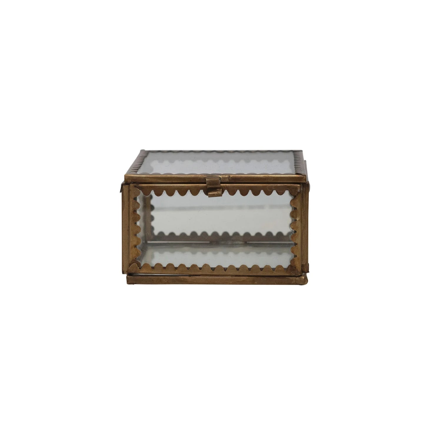 Glass & Brass Scallop Mini Box- Bestseller