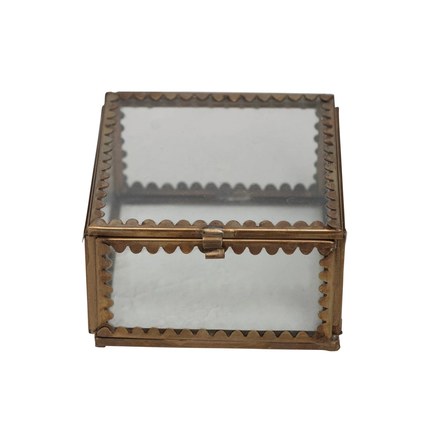 Glass & Brass Scallop Mini Box- Bestseller
