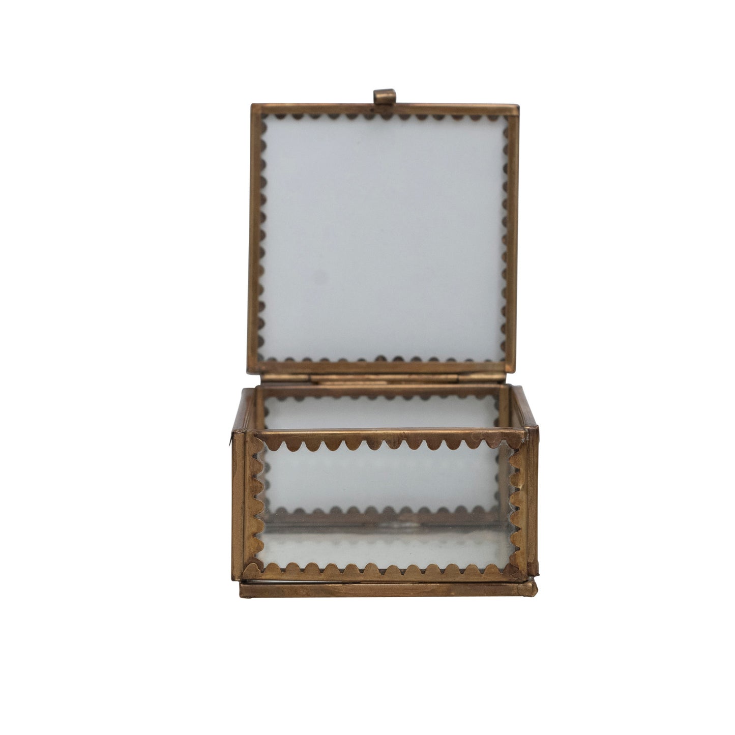Glass & Brass Scallop Mini Box- Bestseller