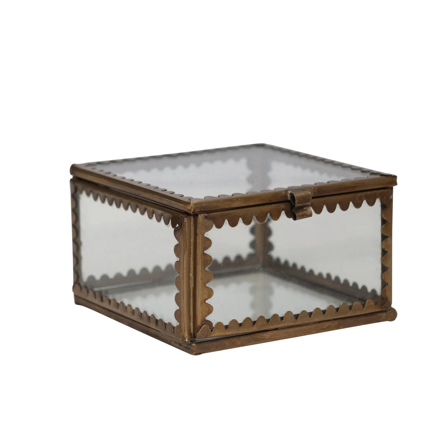 Glass & Brass Scallop Mini Box- Bestseller