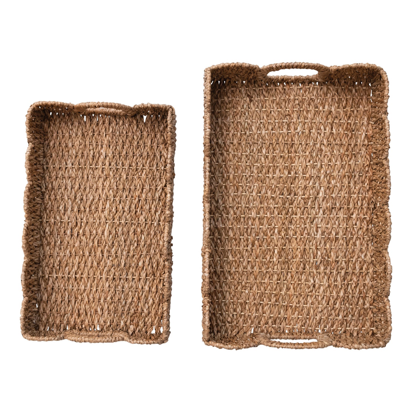 Hand Braided Bankuan Scalloped Trays- Assorted Sizes