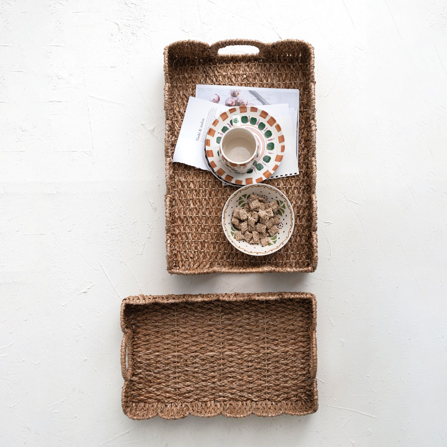 Hand Braided Bankuan Scalloped Trays- Assorted Sizes