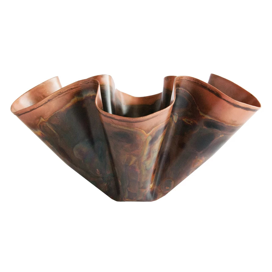 Organic Shaped Copper Statement Bowl
