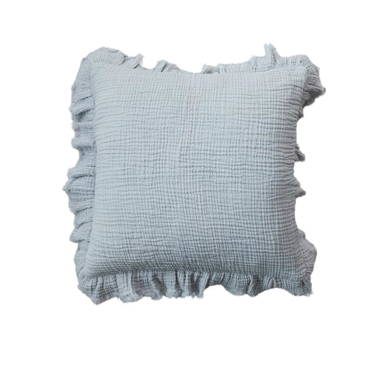 Light Blue Ruffle Pillow